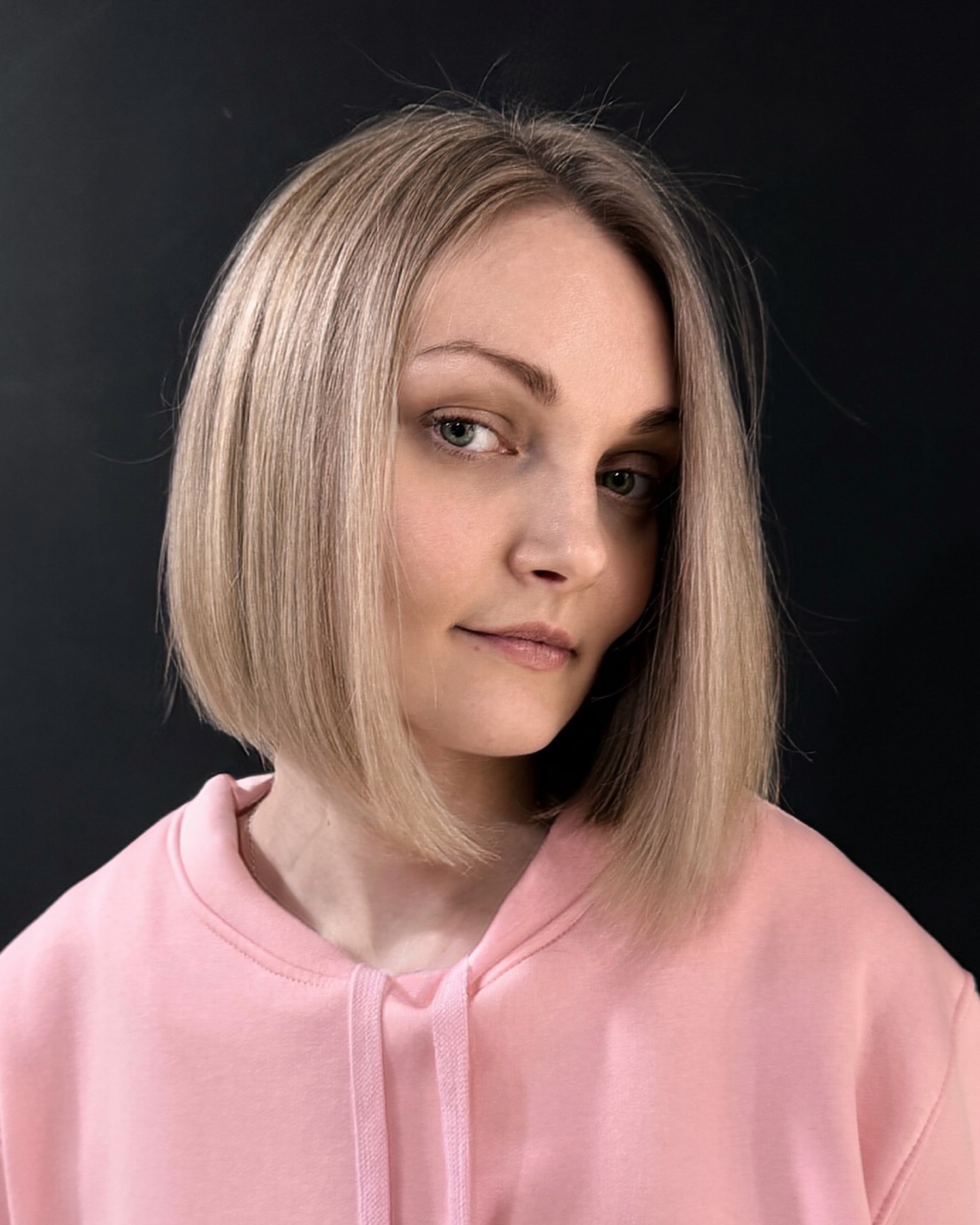 Sleek Blunt Rounded Bob with Subtle Texture