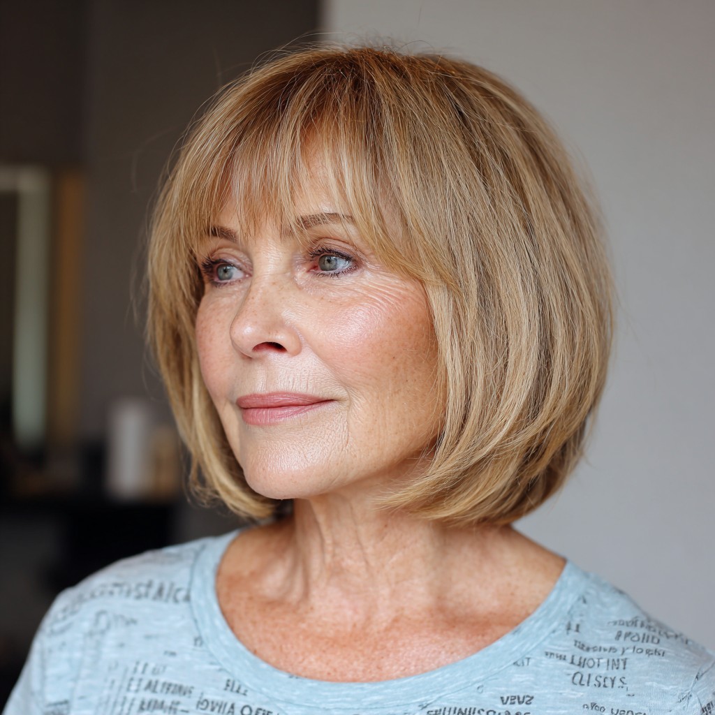 Soft Textured Bob with Subtle Bangs