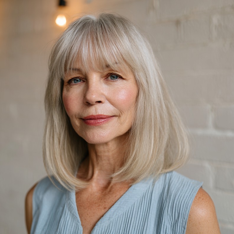 Softly Framed Wispy Bangs with Gentle Layers