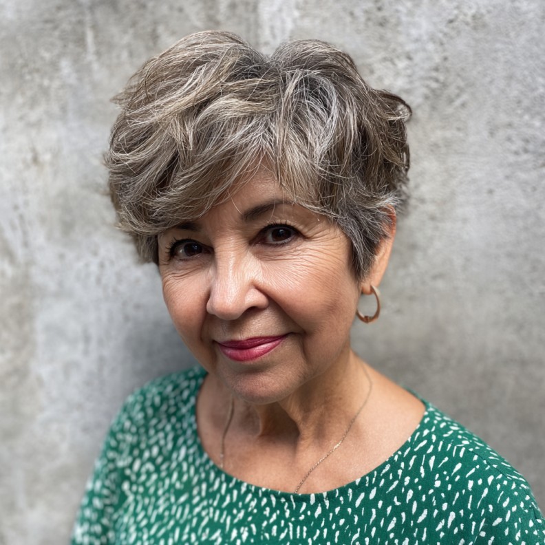 Textured Ashy Pixie Cut with Soft Volume