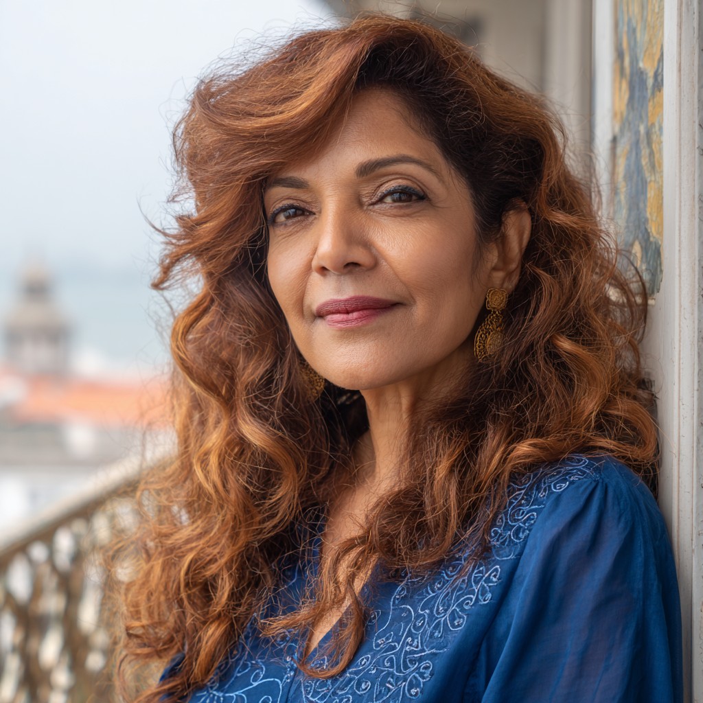 Textured Long Layers with Side-Swept Bangs