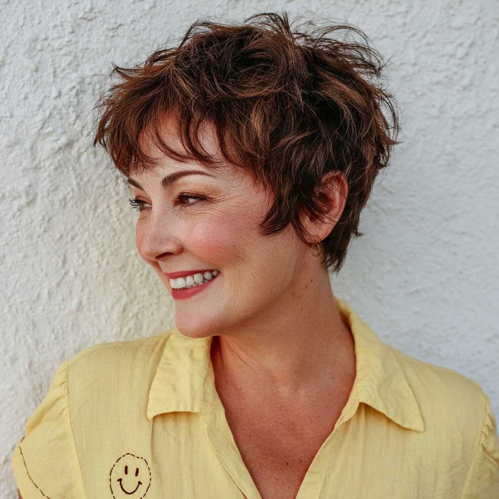 Textured Short Crop with Playful Volume