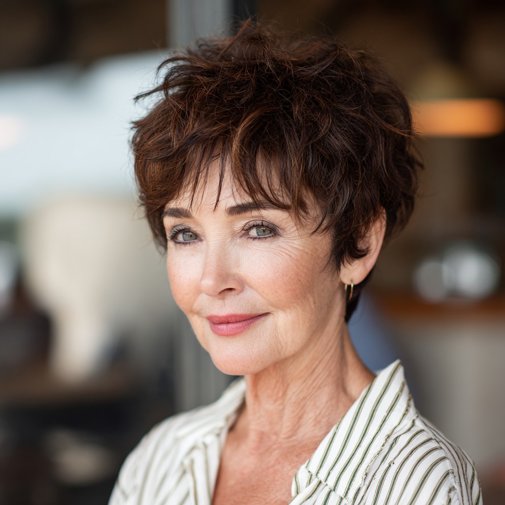 Textured Short Crop with Soft Volume for a Lively Look