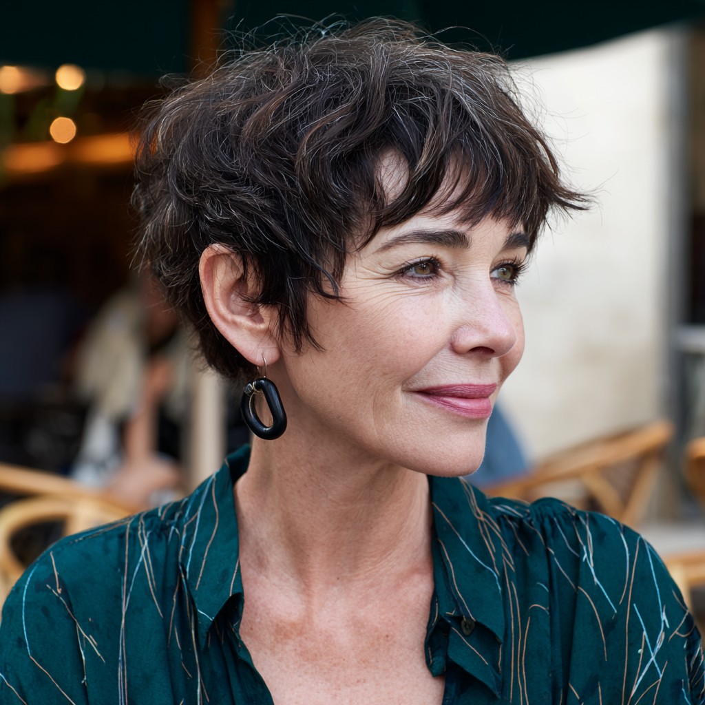 Textured Short Crop with Wispy Layers