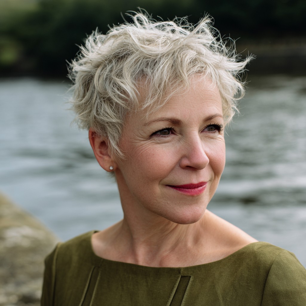 Textured Short Pixie with Soft Volume