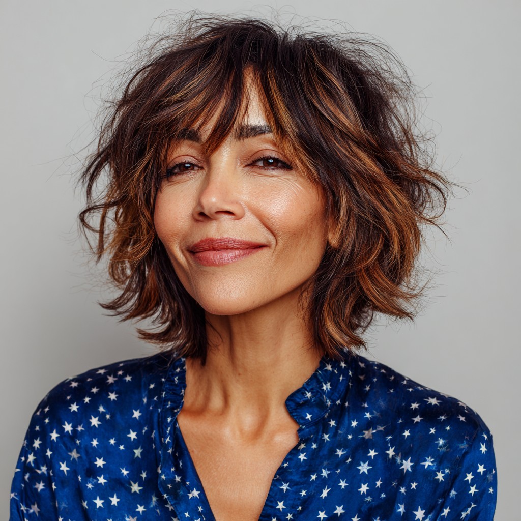 Textured Shoulder-Length Cut with Face-Framing Layers
