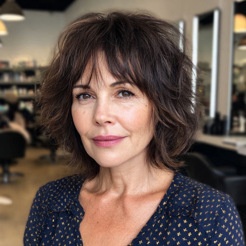 Textured Wispy Bangs with Lively Layers