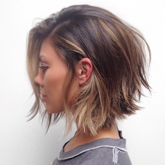 Chic Tousled Layered Bob with Subtle Highlights