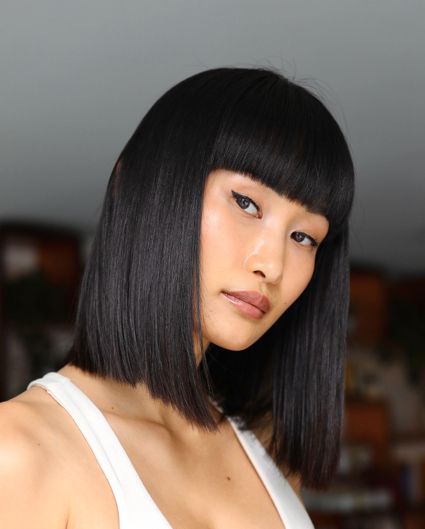 Modern Blunt Bob with Chic Bangs