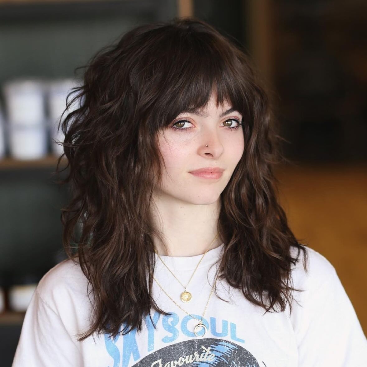 Playfully Tousled Textured Cut with Soft Bangs