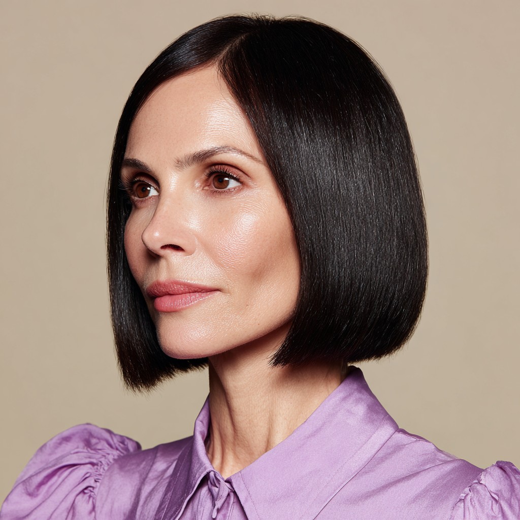 Polished Blunt Bob with Subtle Textured Ends