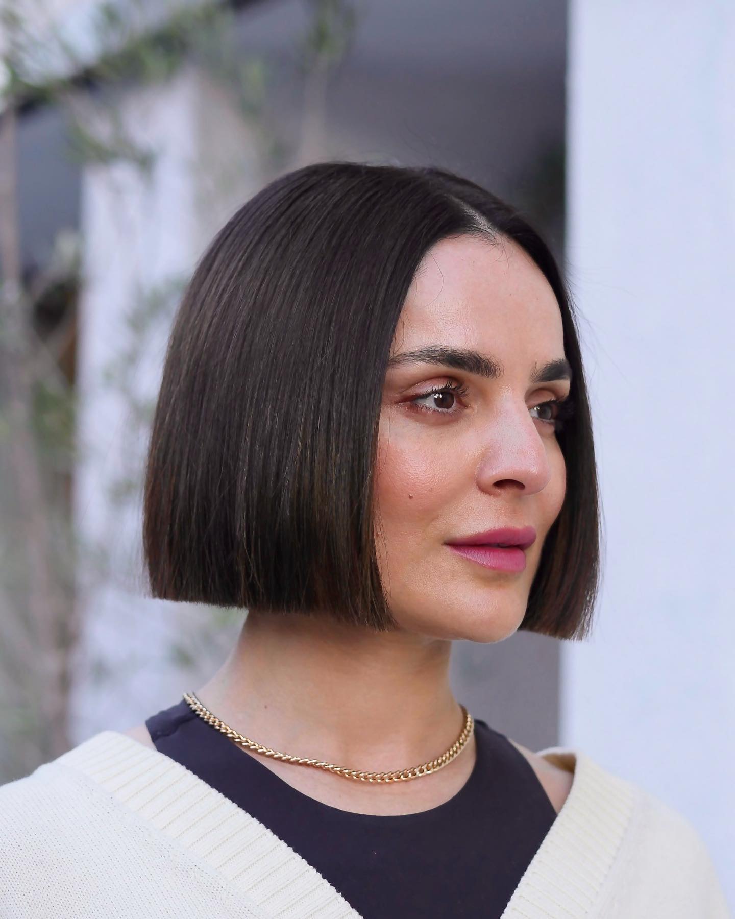 Sleek Blunt Bob with Sharp Edges