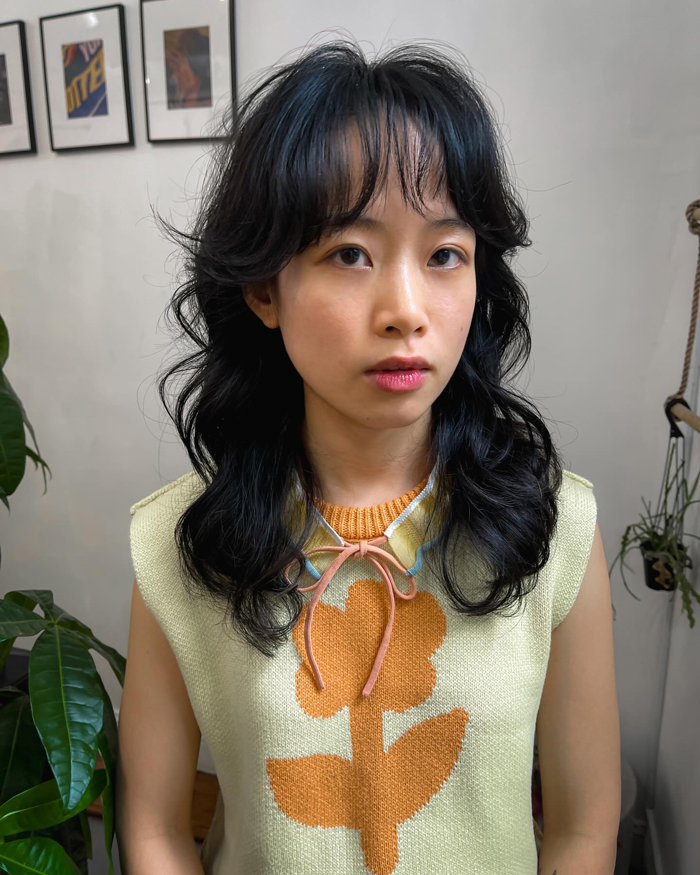 Textured Loose Waves with Wispy Bangs