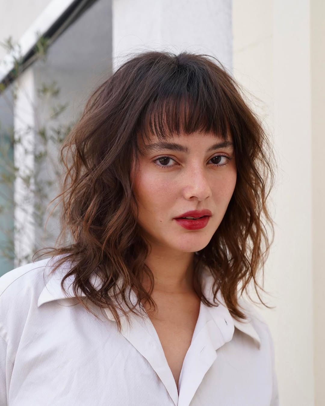 Textured Wavy Cut with Soft Bangs