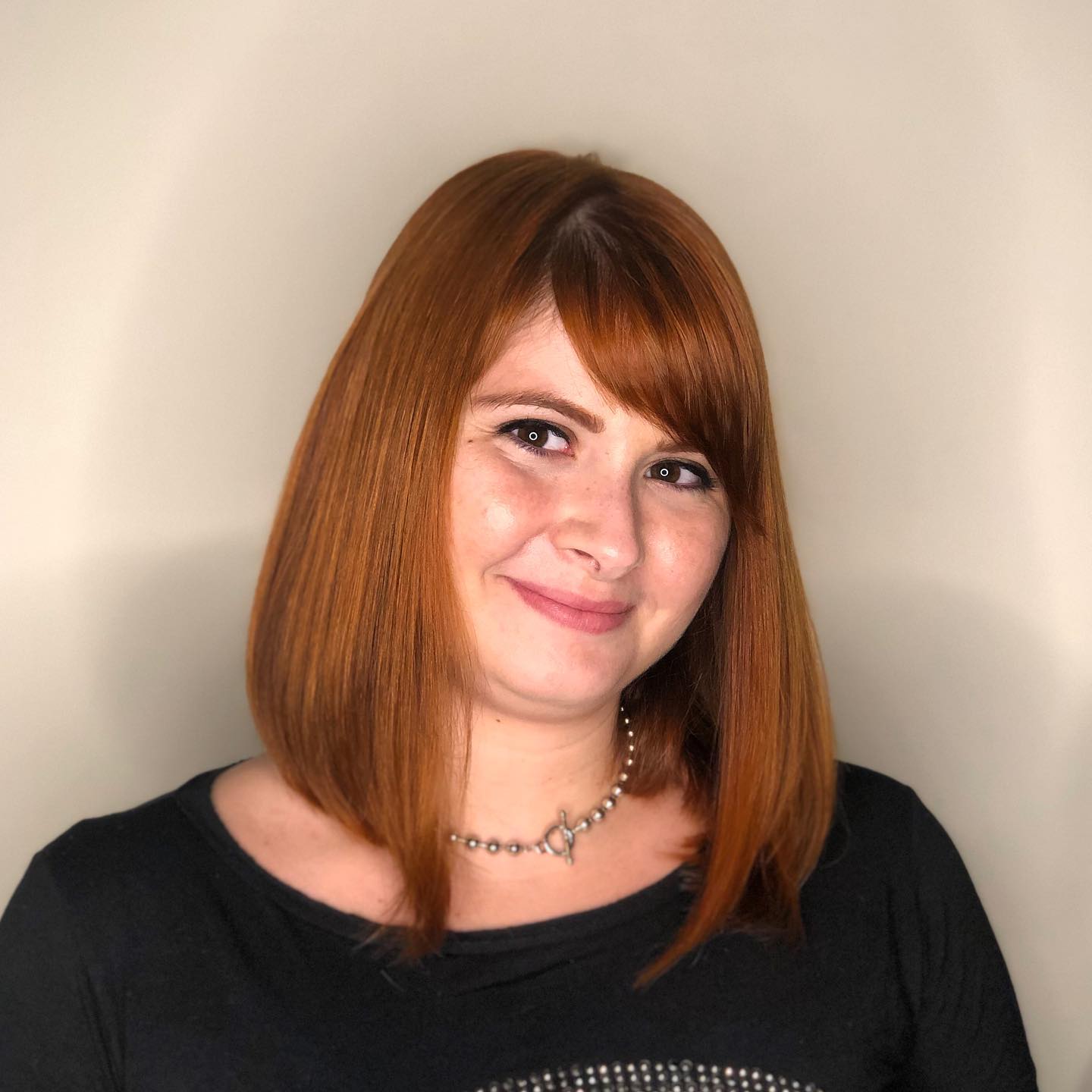 Vibrant Long Bob with Soft Angled Layers