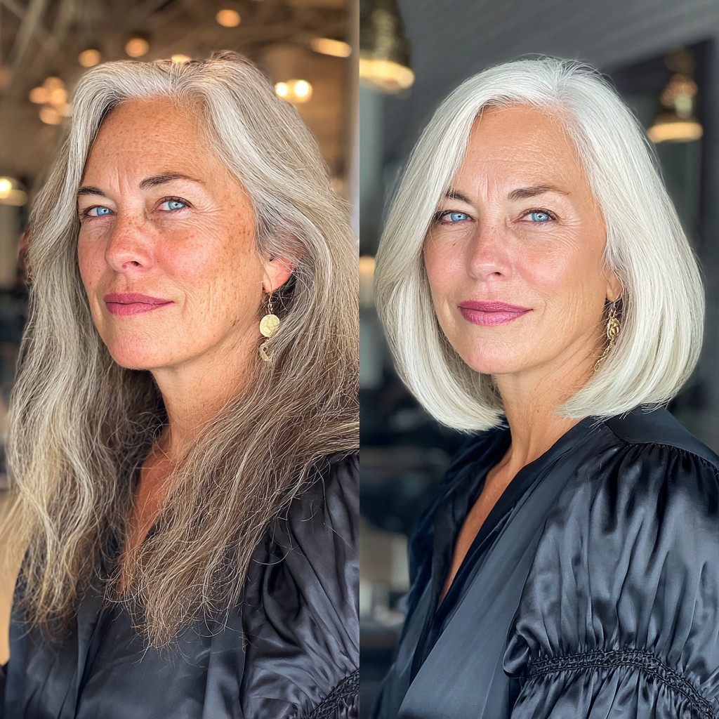 Chic Icy Blonde Blunt Bob with Soft Ends