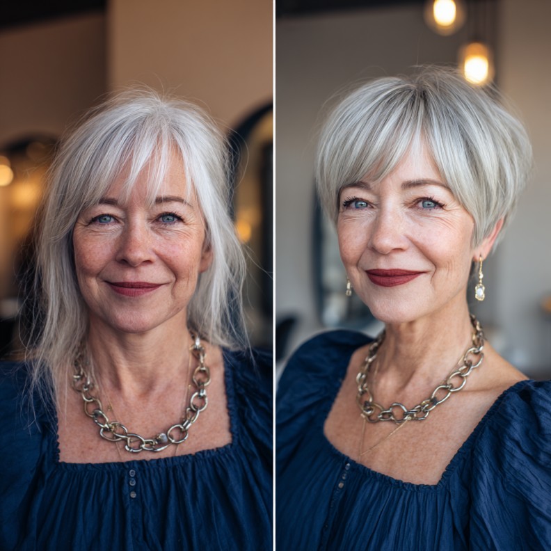 Chic Textured Pixie Cut with Soft Silver Highlights