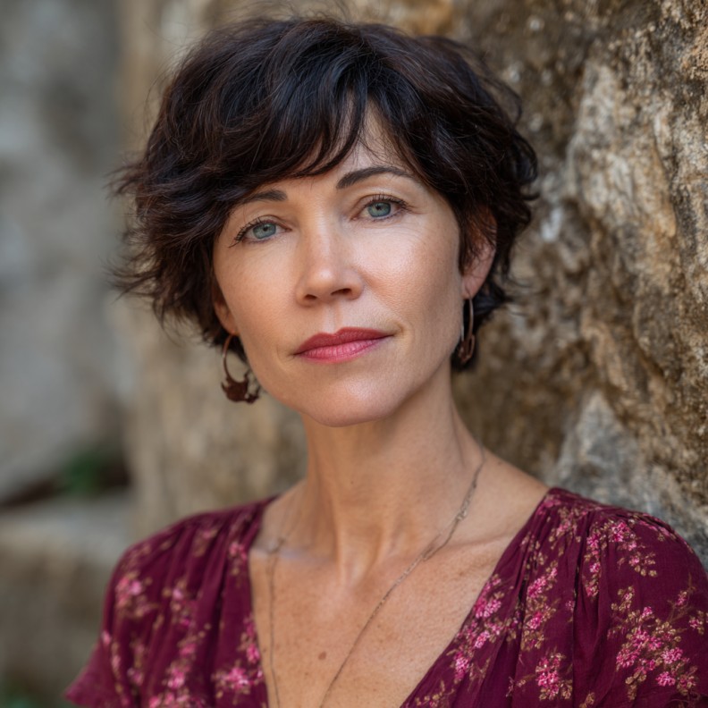 Choppy Textured Pixie Bob with Defined Curls