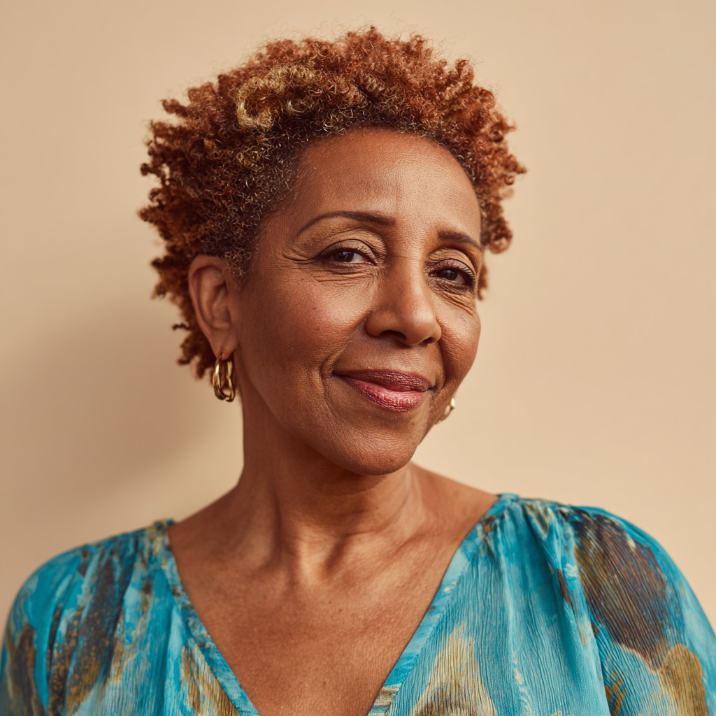 Defined Coily Crown with Natural Volume