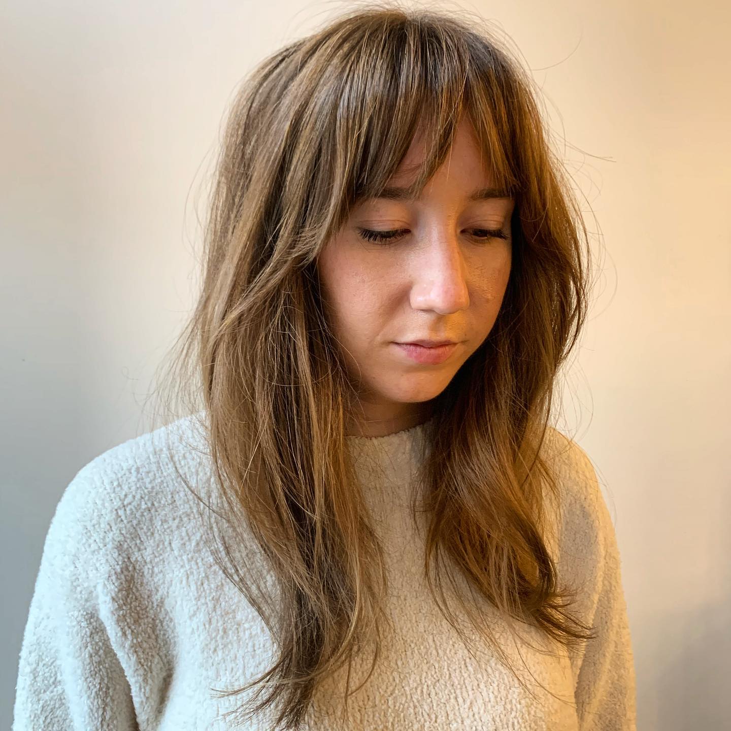 Effortless Long Layered Cut with Soft Fringe