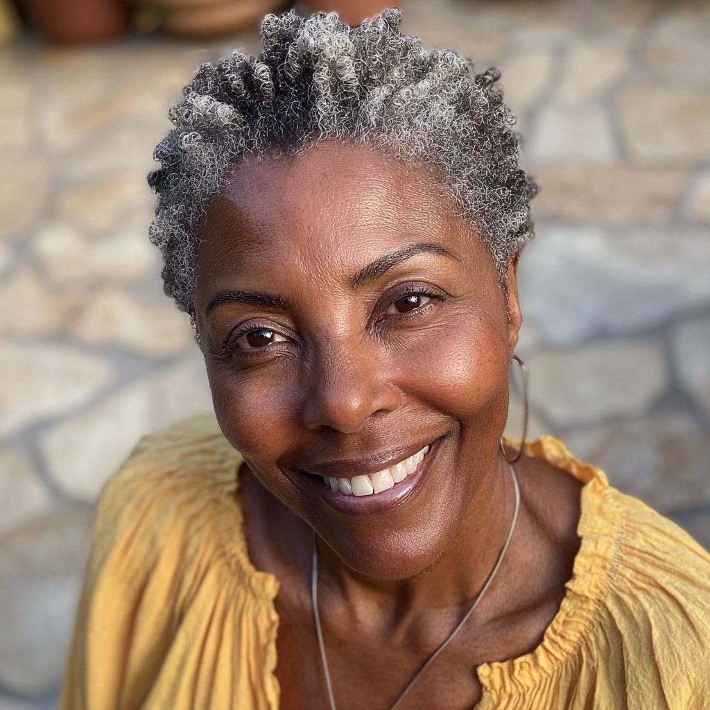 Elegant Silver Coily Crop with Defined Texture