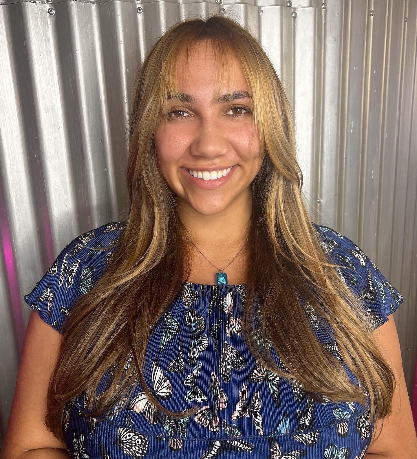 Modern Long Layers with Wispy Bangs