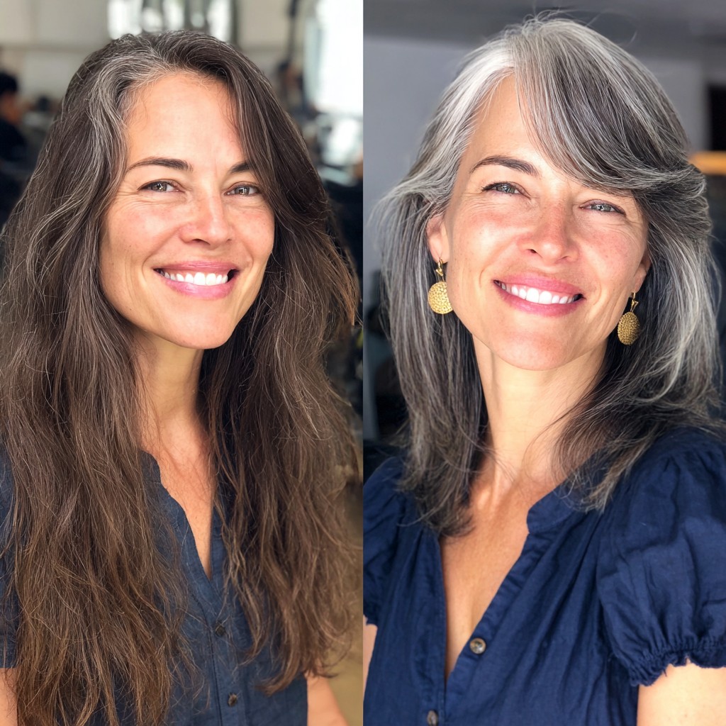 Modern Long Layers with Wispy Side Bangs