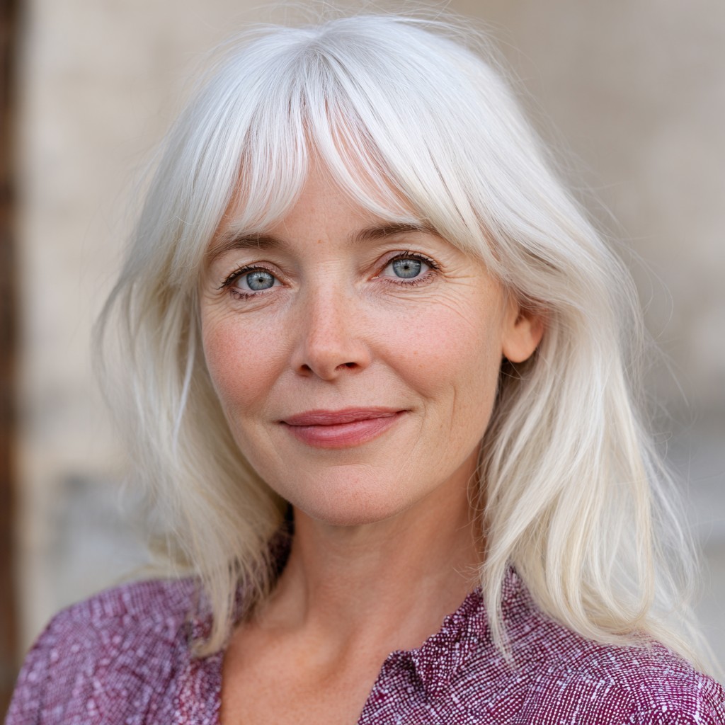 Soft Icy Blonde Hair with Face-Framing Layers