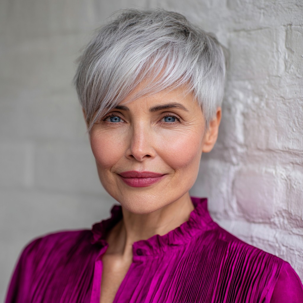 Stylish Short Pixie with Side Bangs