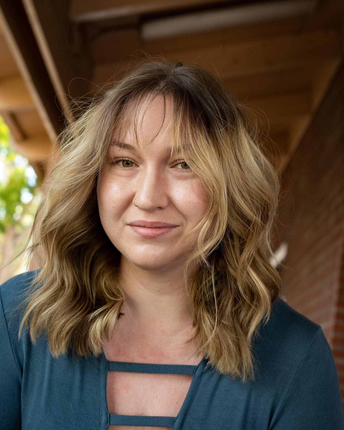 Textured Beachy Waves with Wispy Bangs
