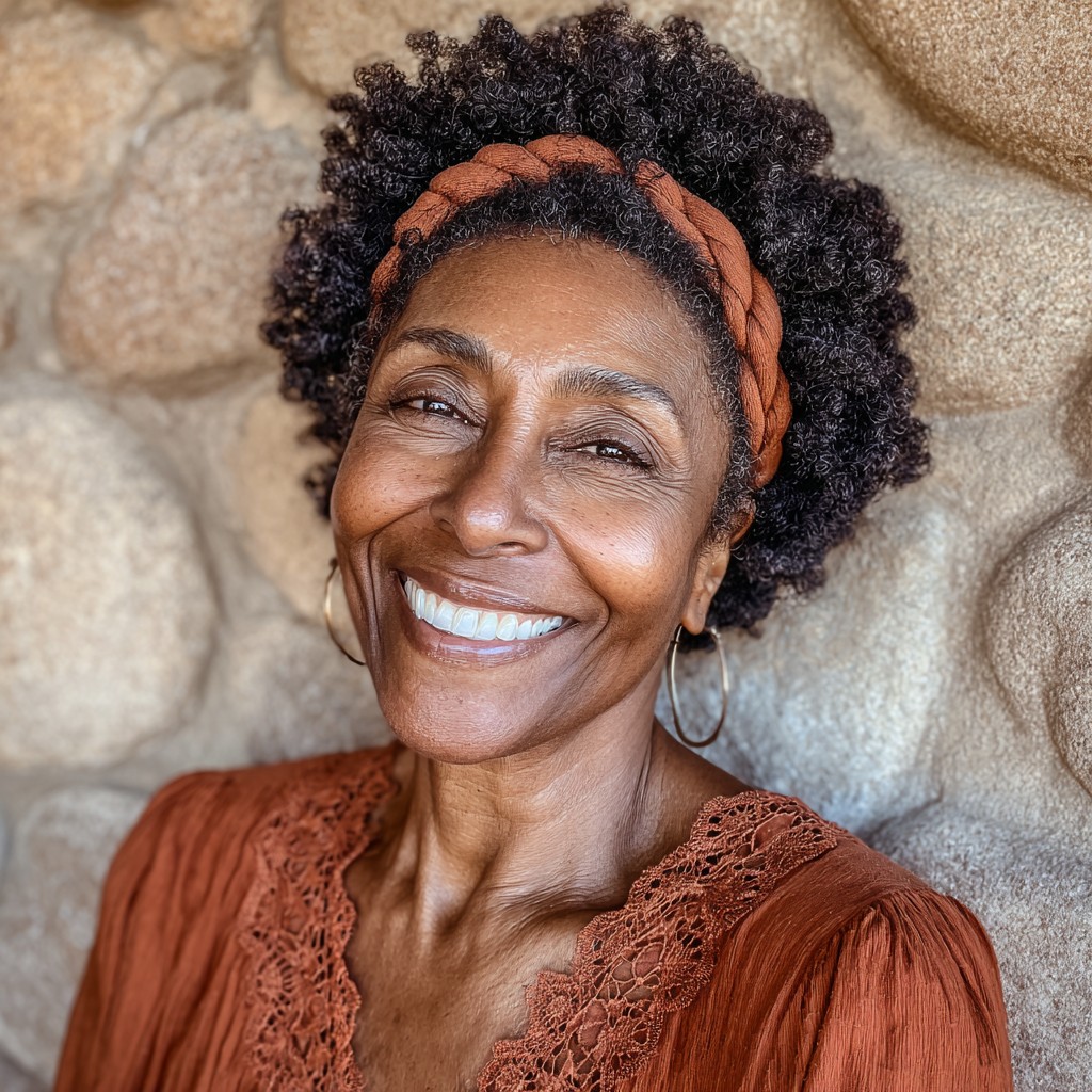 Textured Coily Crop with Vibrant Headband