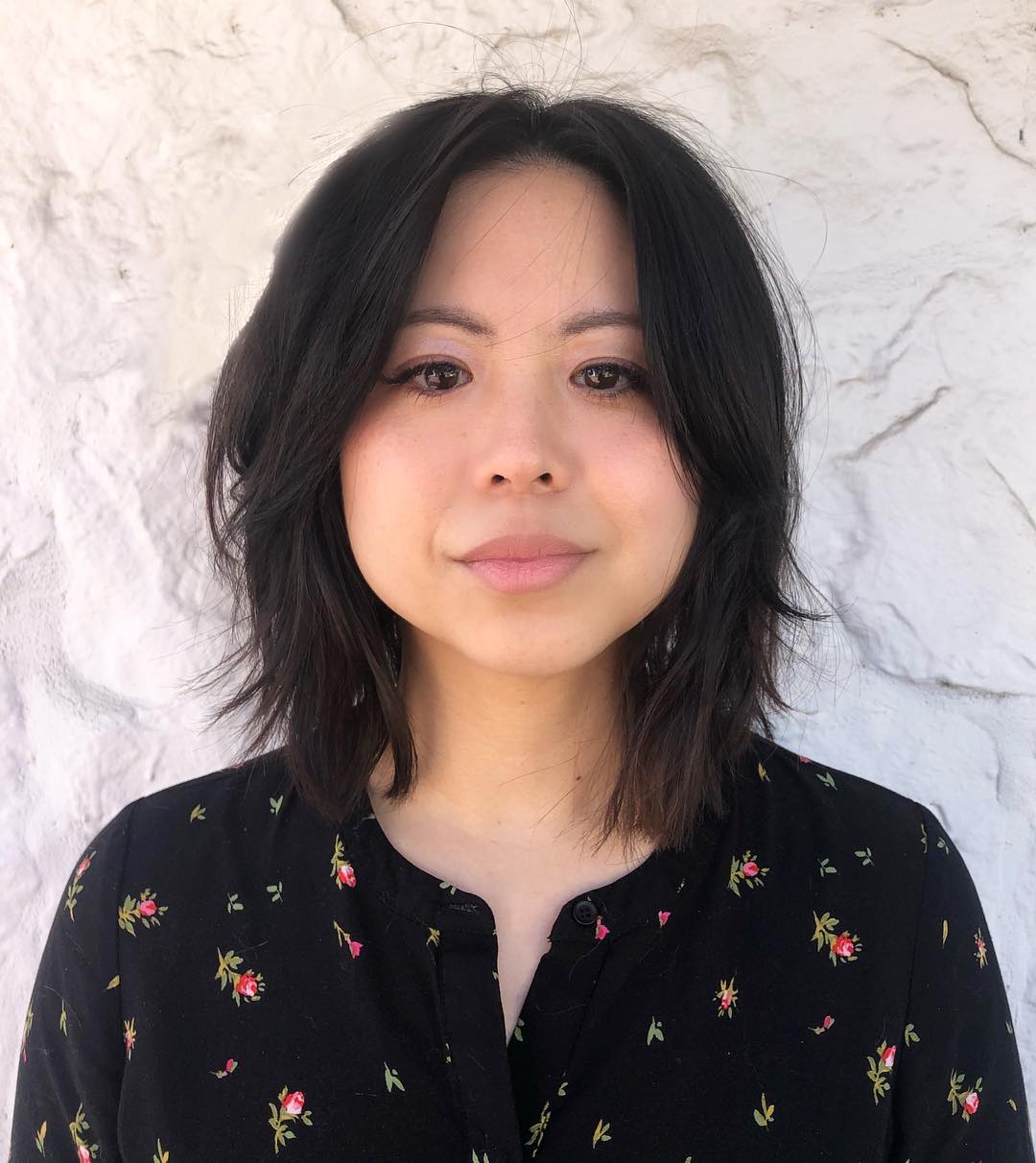 Textured Mid-Length Layered Cut with Subtle Face-Framing Layers