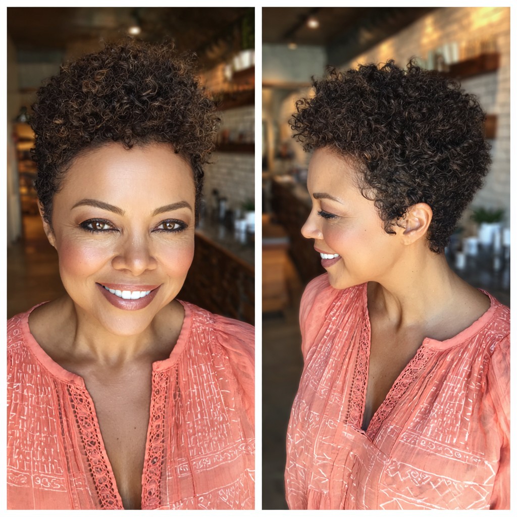 Textured Short Coily Pixie Cut
