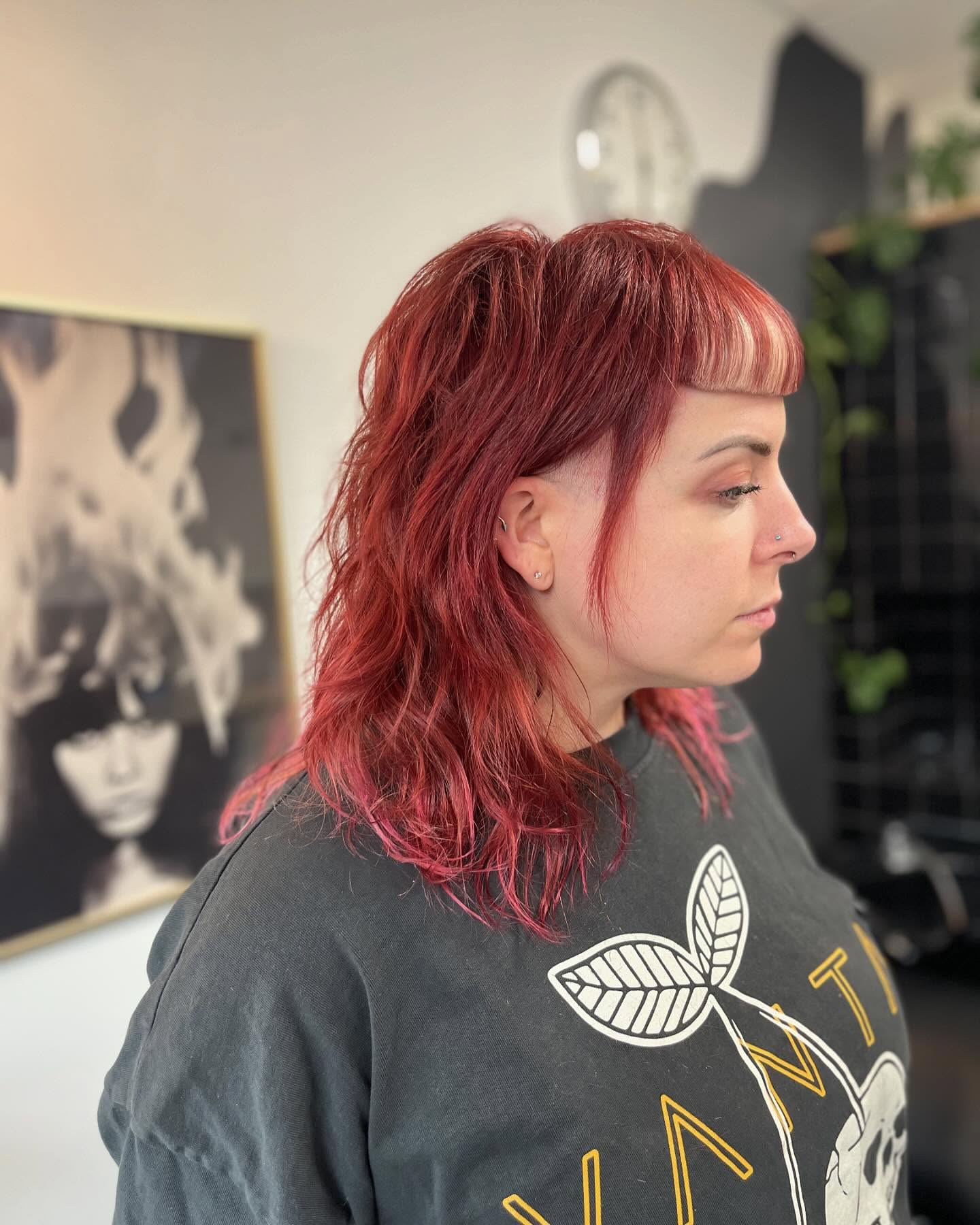 Vibrant Textured Layered Cut with Bold Bangs