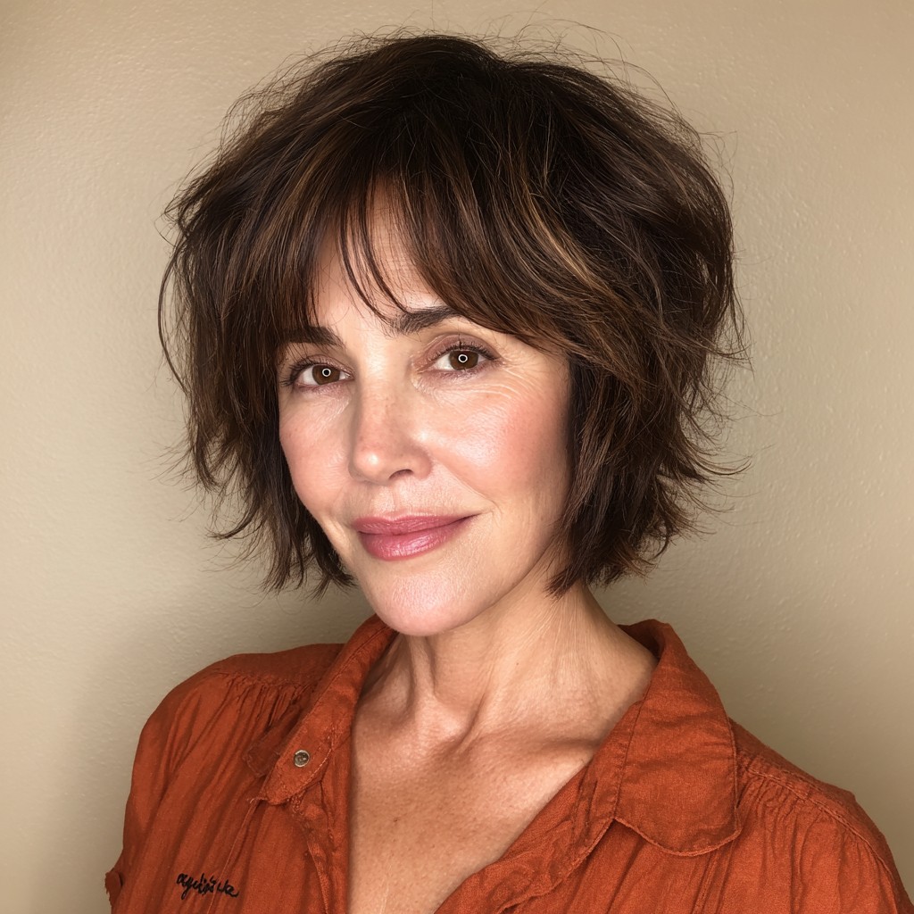 Textured Chin-Length Bob with Soft Layers