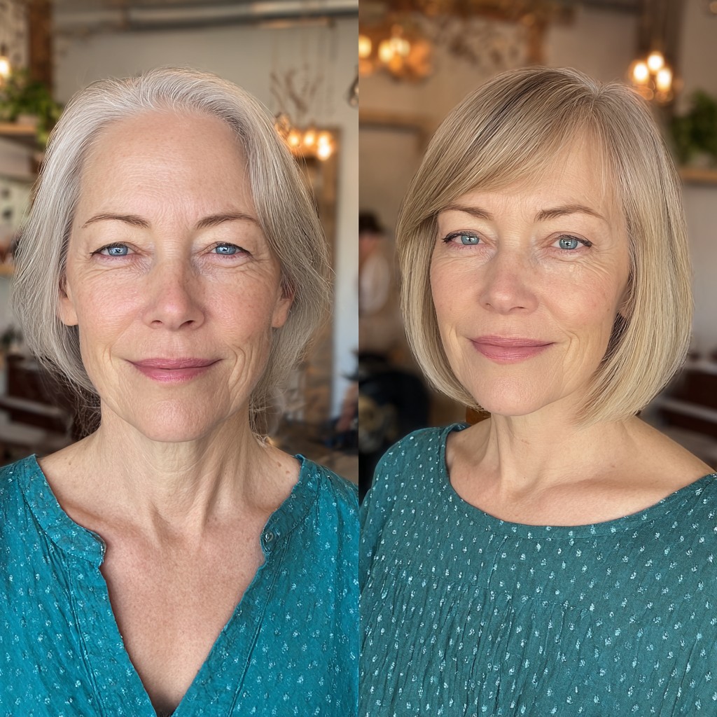 Elegant Blunt Bob with Soft Side Bangs