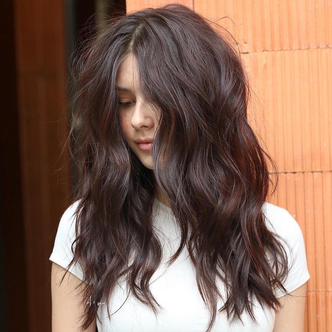 Beautifully Tousled Long Waves with Rich Chocolate Depth