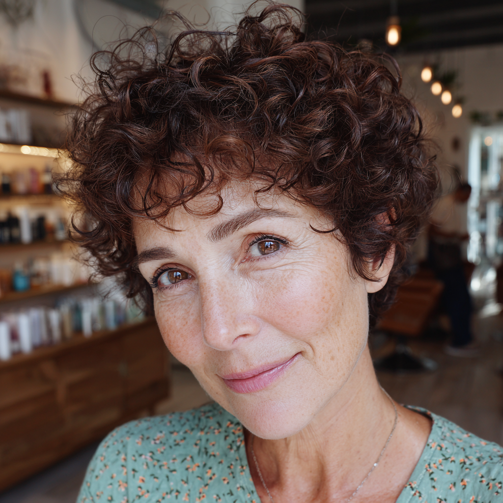 Bold Curly Pixie Cut with Defined Texture