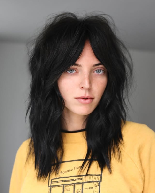 Bold Textured Layered Cut with Shaggy Bangs