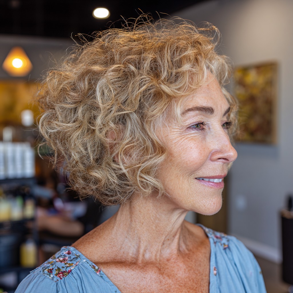 Chic Curly Bob with Soft Volume