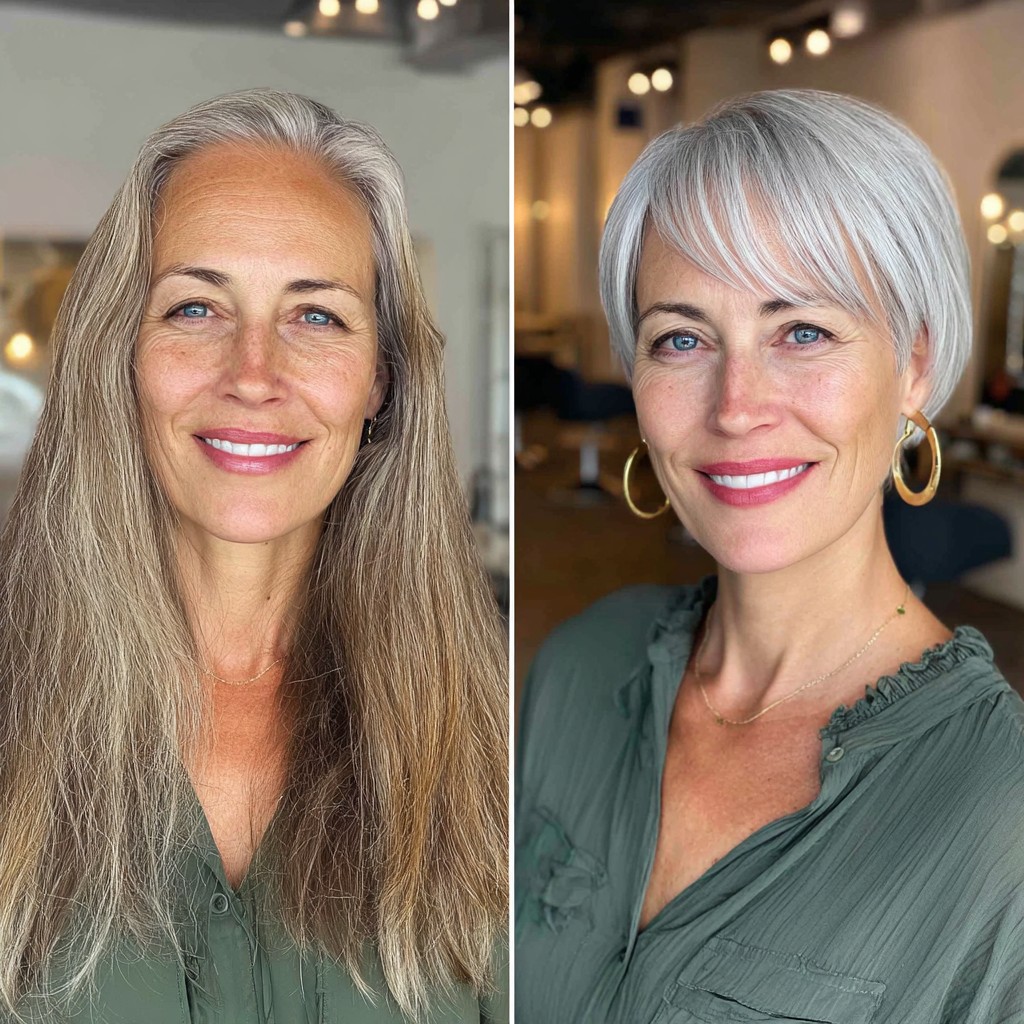 Chic Modern Silver Pixie Bob with Soft Textured Layers