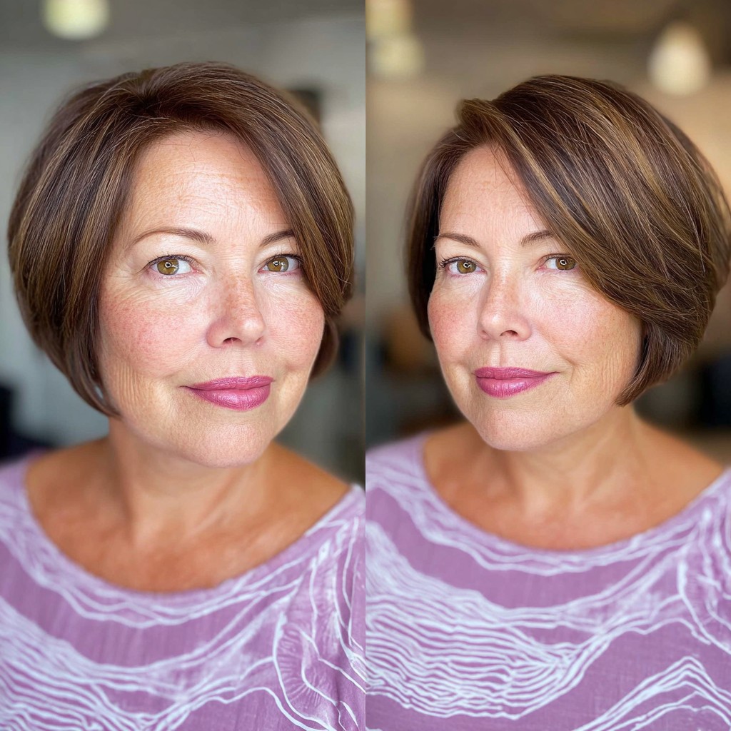 Chic Rounded Bob with Subtle Layers