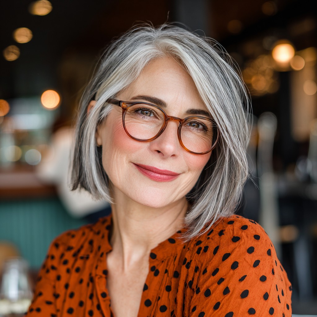 Chic Silver Bob with Subtle Layers