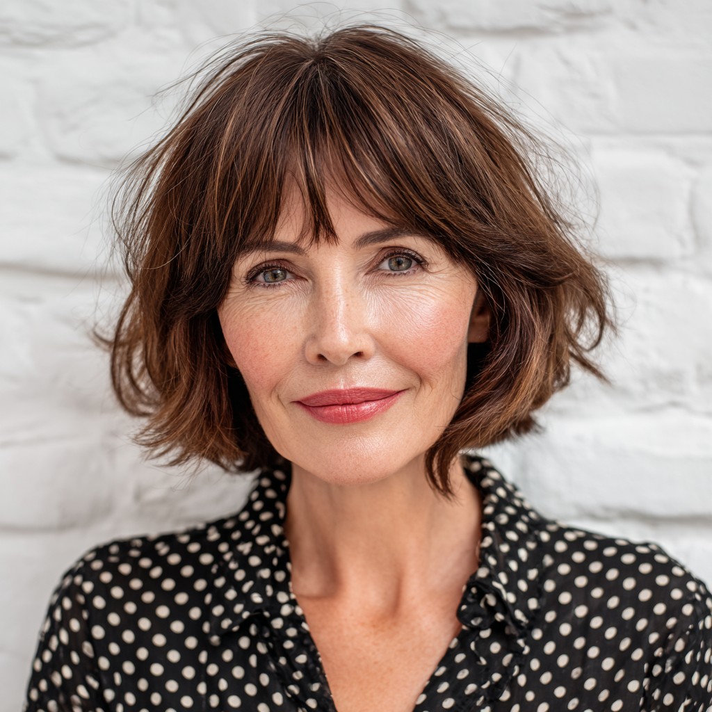 Chic Soft Layered Bob with Wispy Bangs