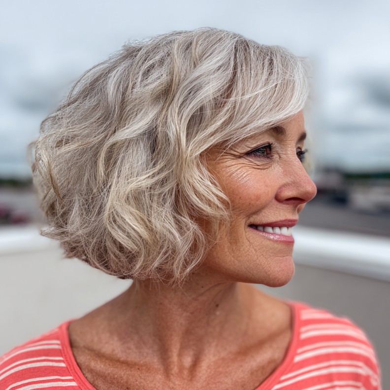 Chic Textured Bob with Soft Beachy Waves