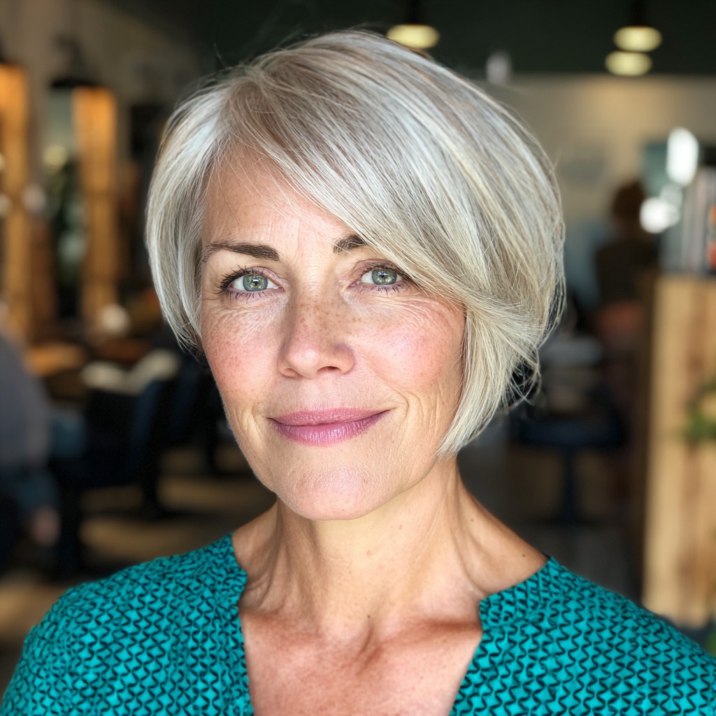 Chic Textured Pixie Bob with Side-Swept Bangs