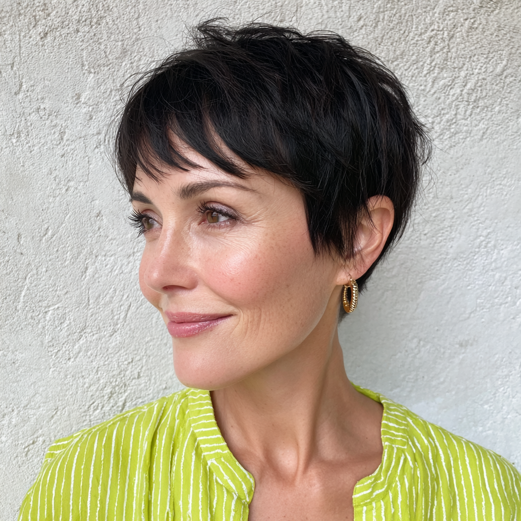 Chic Textured Pixie Cut with Feathered Layers