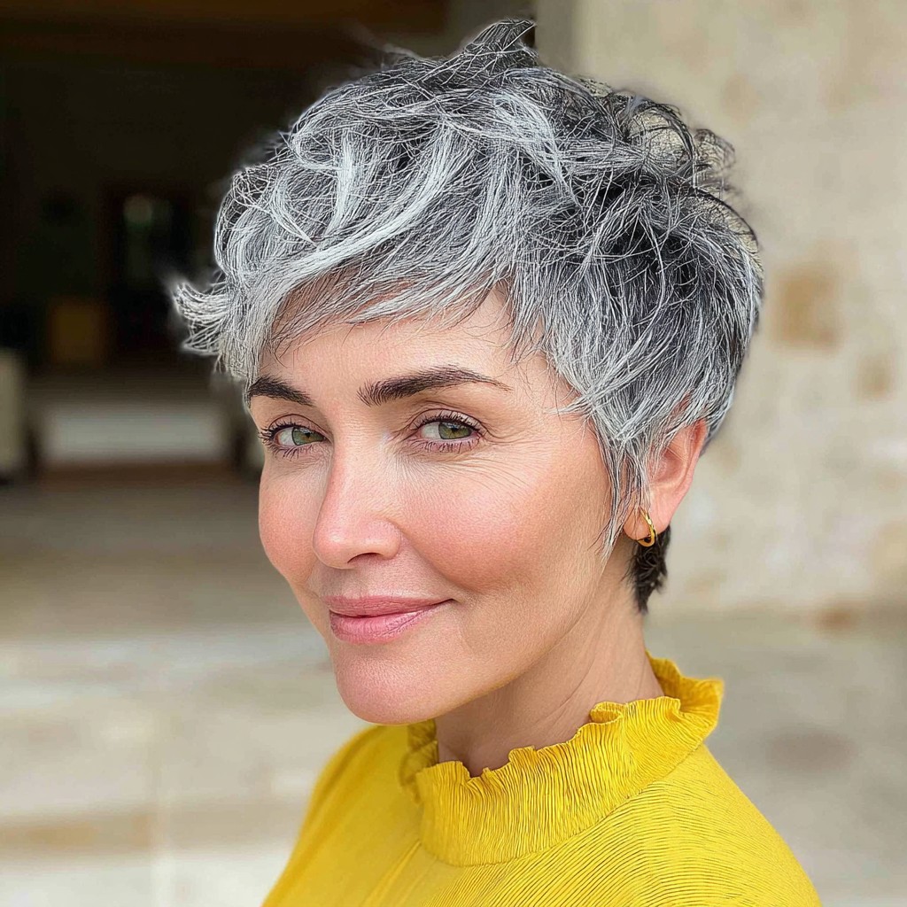 Chic Textured Pixie Cut with Subtle Highlights