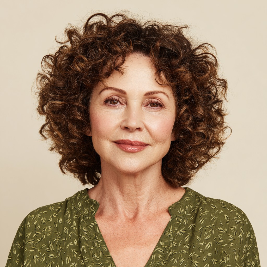 Classic Voluminous Curly Cut with Soft Layers