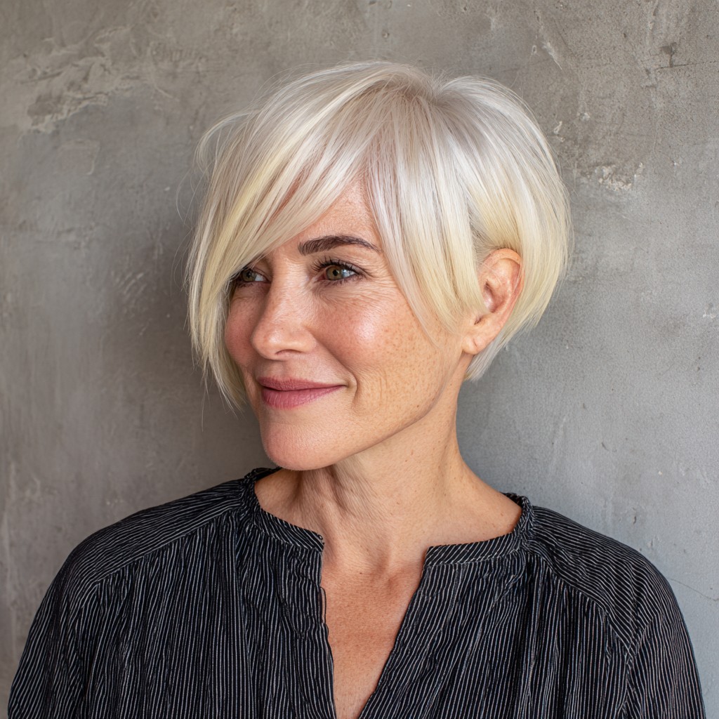 Contemporary Asymmetrical Pixie with Side Bangs